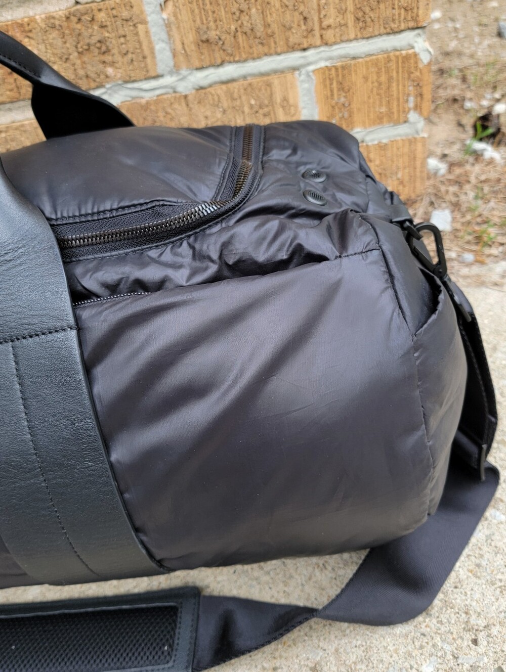 Caraa Remus Black Nylon Leather Large Duffle - Picture 4 of 16